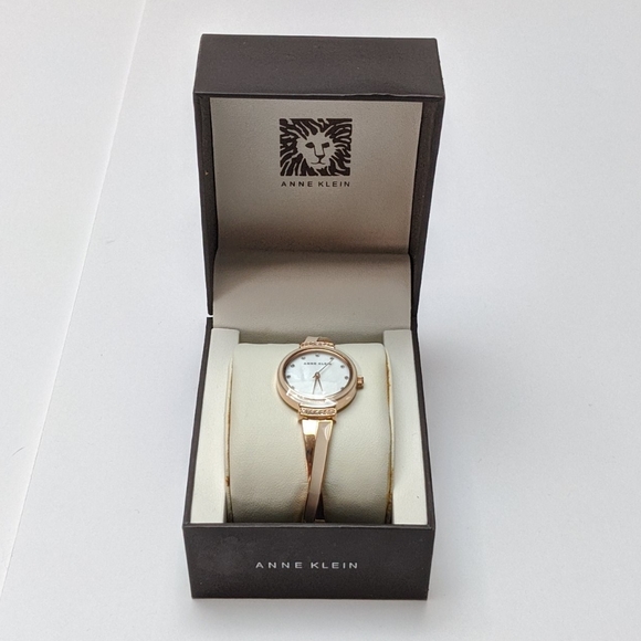 Anne Klein Jeweled Dainty Gold Watch - Picture 2 of 5